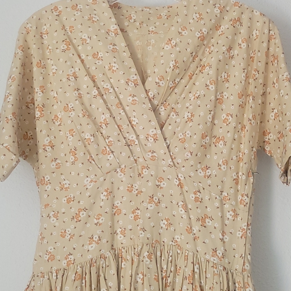 Vintage 40s 50s Floral Day Dress - Picture 11 of 13